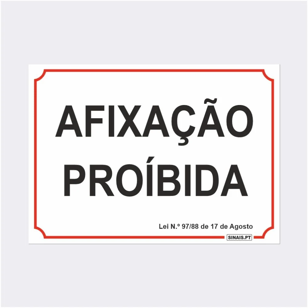 Sinal Afixação Proibida