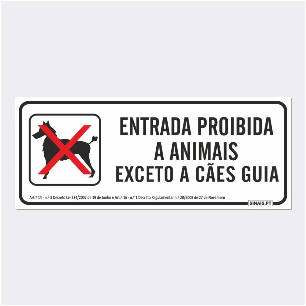 Sinal Entrada Proibida a Animais