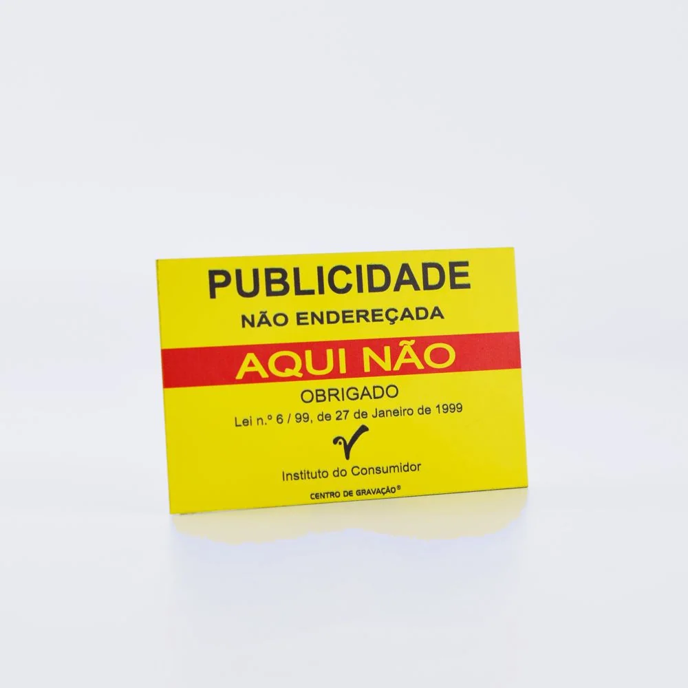 Pack 3 Unidades - Alumínio Impresso Publicidade Aqui Não