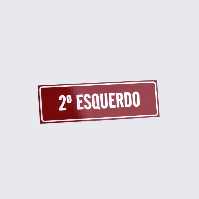 Placa de Andar em Alumínio Laser