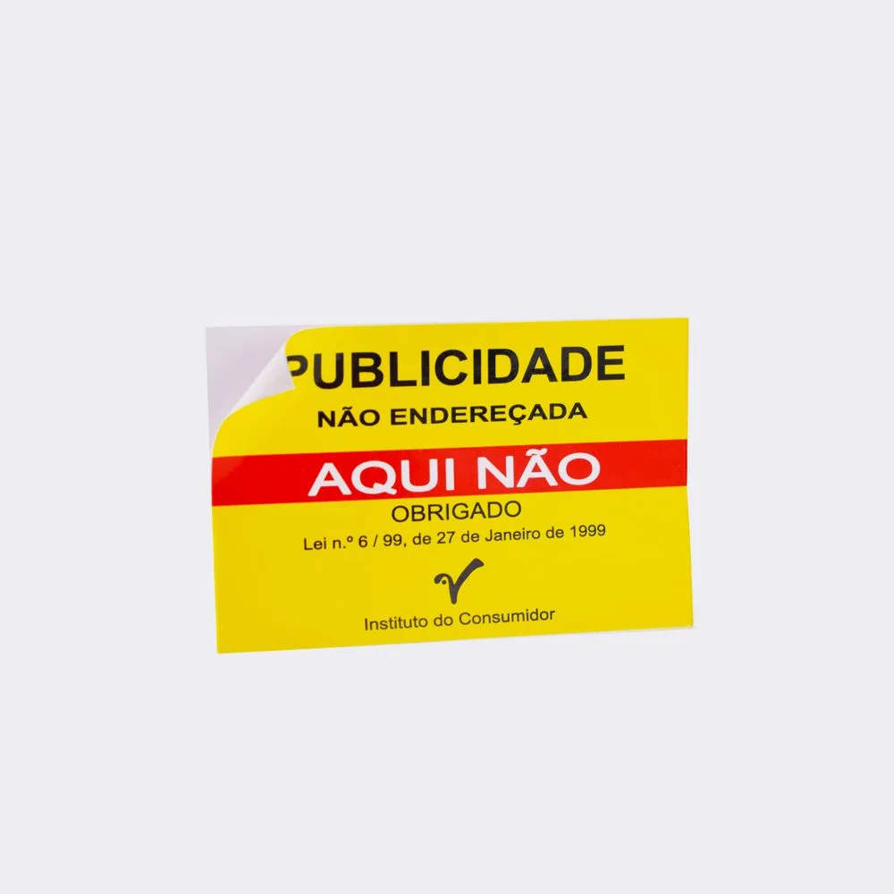 Autocolante Publicidade Não Endereçada - Pack 3 Unidades