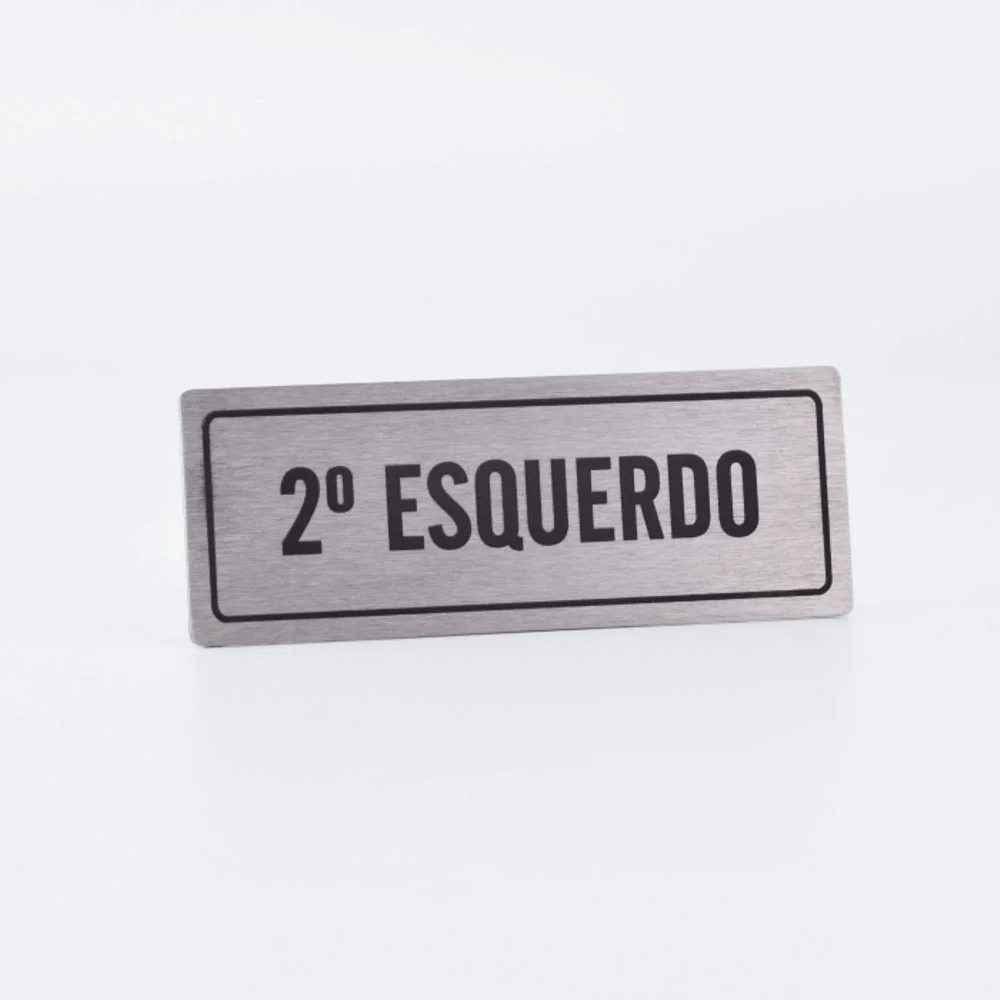 Placa de Andar em Aço Inox