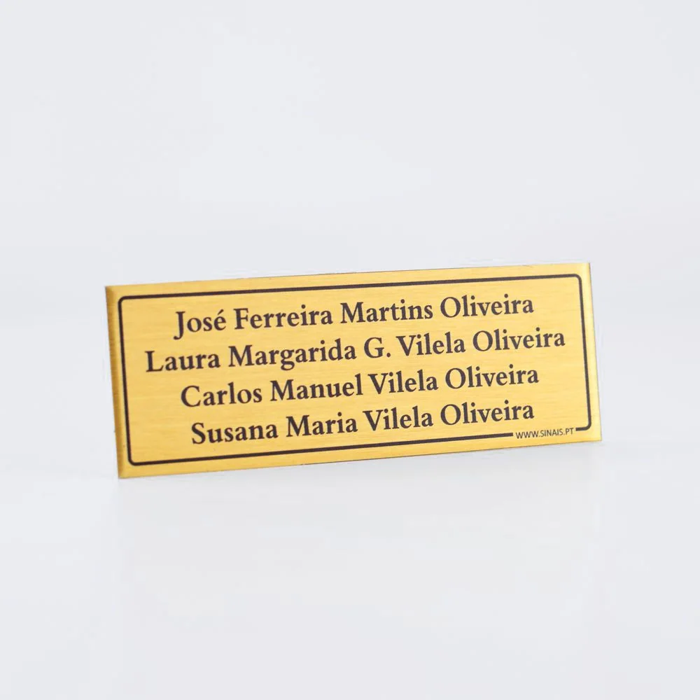 Placa com Nomes em Alumínio Impresso