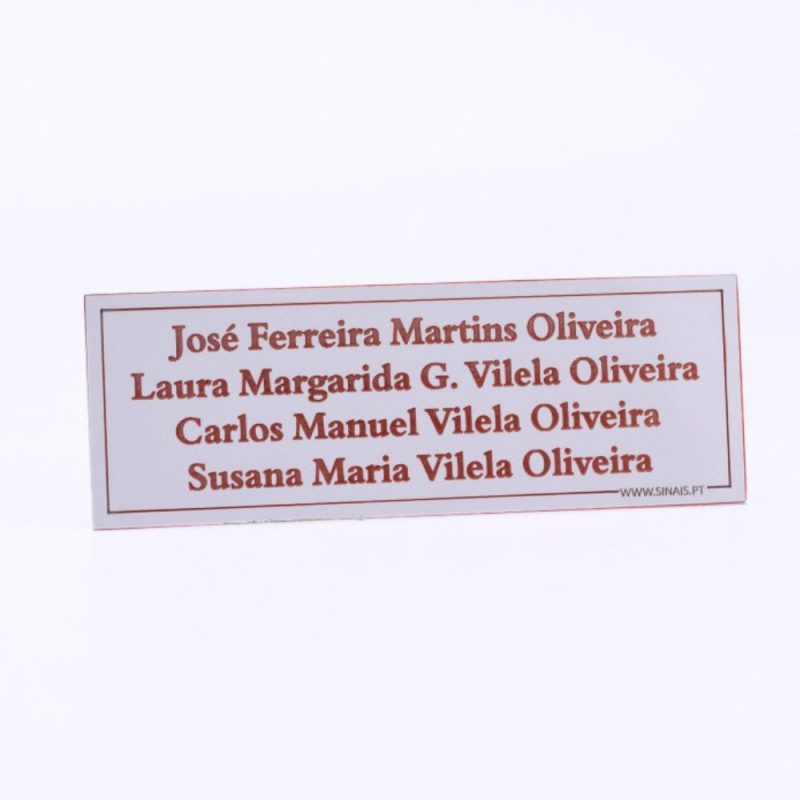 Placa com Nomes em Alumínio Laser - Image 8