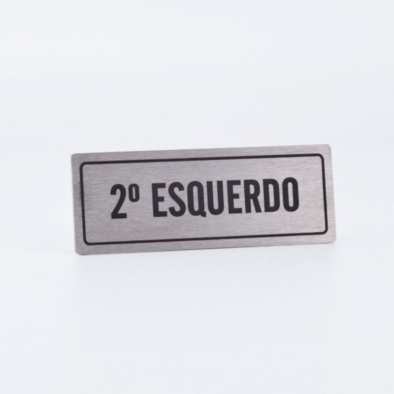 Placa de Andar em Aço Inox