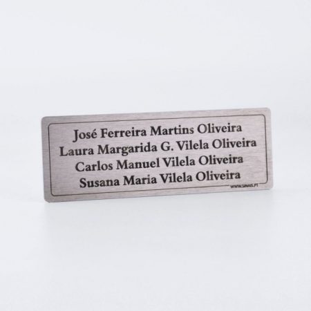 Placa com Nomes em Aço Inox